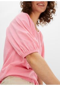 bonprix - T-shirt z czystej bawełny organicznej. Kolor: różowy. Materiał: bawełna. Długość rękawa: krótki rękaw. Długość: krótkie #3