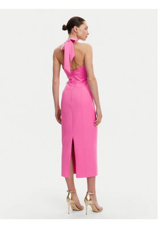 ACCESS FASHION Sukienka elegancka 53-3403 Różowy Regular Fit. Kolor: różowy. Materiał: syntetyk. Styl: elegancki