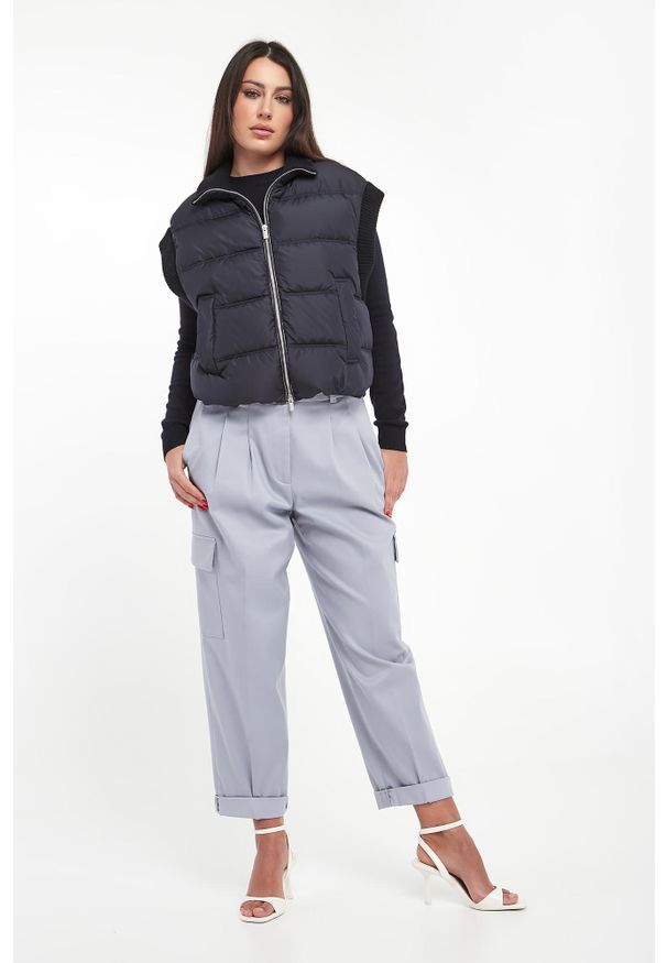 Kamizelka damska wełniana z naturalnym pierzem PESERICO. Materiał: wełna