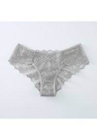 Intica - Figi bezszwowe z koronką na co dzień i specjalne okazje Levana. Kolor: szary. Materiał: koronka. Wzór: koronka