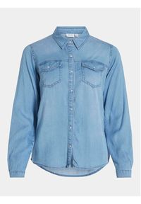 Vila Koszula jeansowa Bista 14033008 Niebieski Regular Fit. Kolor: niebieski. Materiał: bawełna, lyocell #2