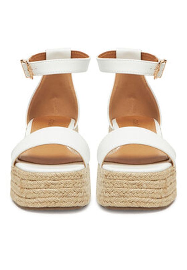 DeeZee Espadryle Q020 Biały. Kolor: biały. Materiał: skóra