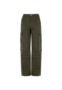 Urban Classics - Spodnie Damskie Utility Twill Stretch Loose Cargo Trousers. Kolor: zielony, brązowy, wielokolorowy. Długość: długie #1