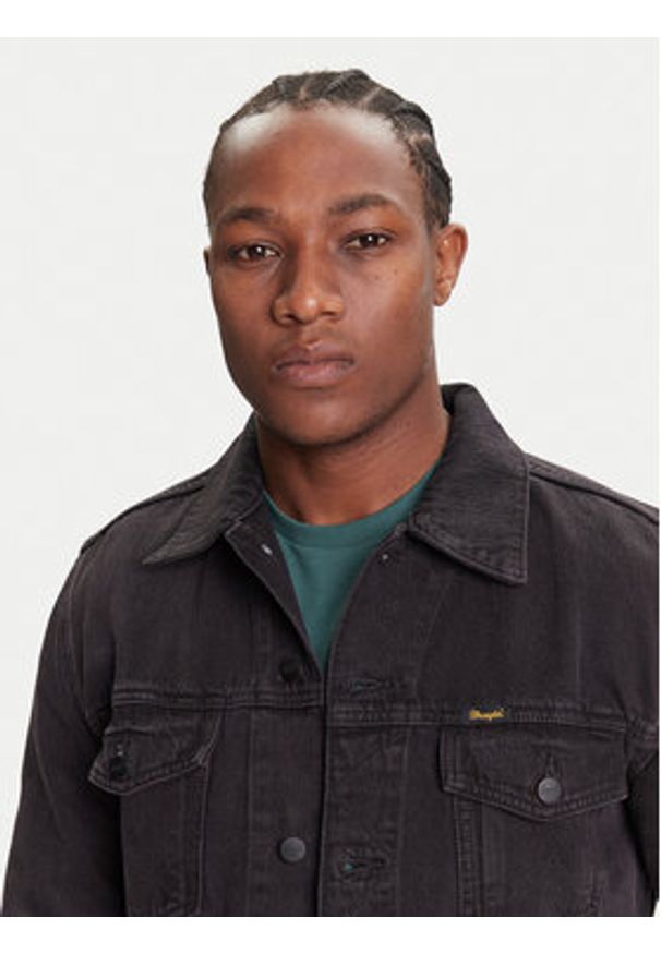 Wrangler Kurtka jeansowa Classic 112371439 Czarny Regular Fit. Kolor: czarny. Materiał: bawełna