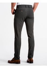 Ombre Clothing - Spodnie męskie chino P832 - grafitowe - M. Kolor: szary. Materiał: tkanina, poliester, elastan, wiskoza. Styl: klasyczny, elegancki #6