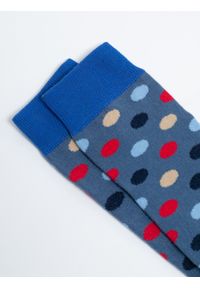 Big-Star - Skarpety męskie bawełniane w kropki Doriano 401. Kolor: niebieski. Materiał: bawełna. Wzór: kropki #4