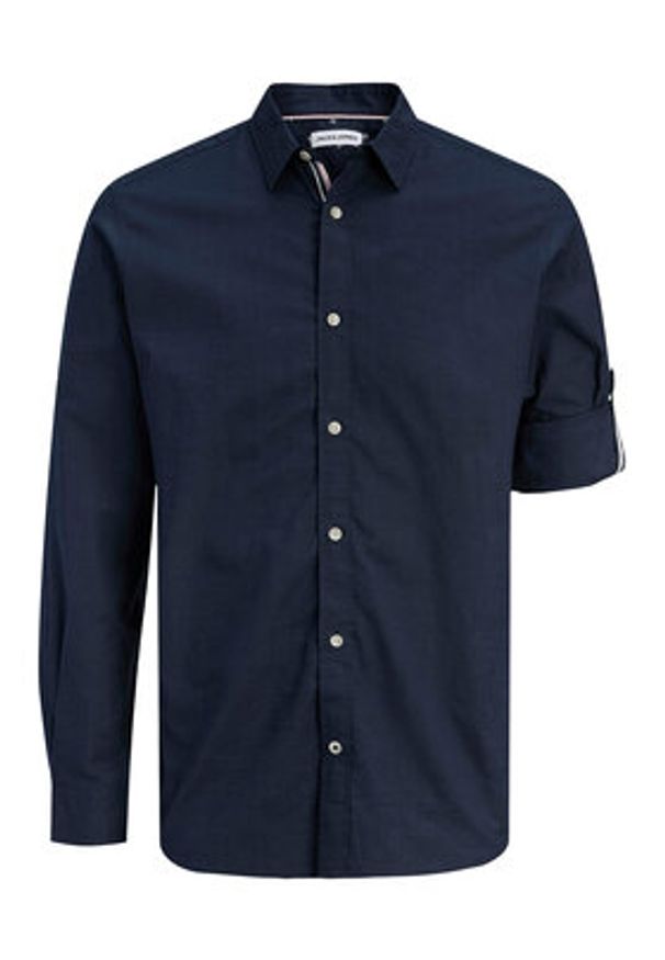 Jack & Jones Koszula Henry 12289197 Granatowy Regular Fit. Kolor: niebieski. Materiał: bawełna