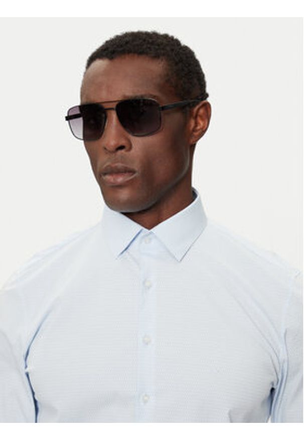 Calvin Klein Koszula K10K113524 Błękitny Slim Fit. Kolor: niebieski. Materiał: bawełna