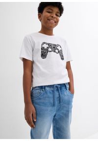 bonprix - Bermudy chłopięce z gumką w talii Slim Fit. Kolor: niebieski. Styl: elegancki #2