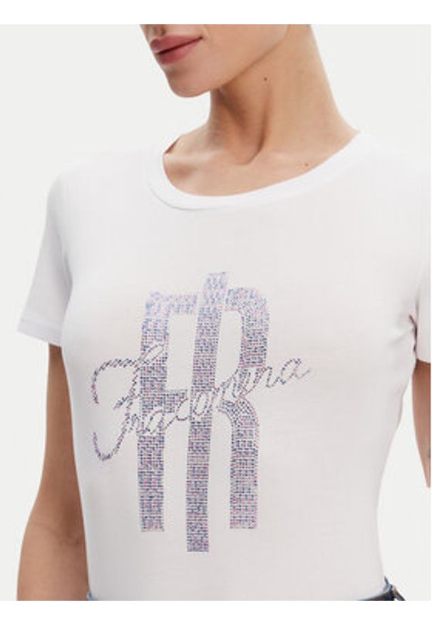 Fracomina T-Shirt FP25ST3002J449N5 Biały Slim Fit. Kolor: biały. Materiał: bawełna