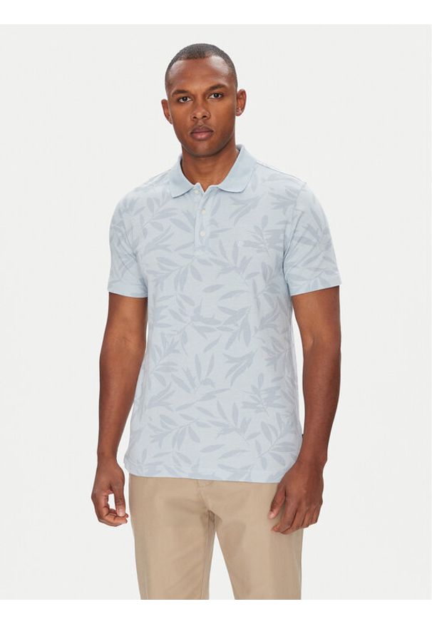 Pierre Cardin Polo C5 21434.2117 Błękitny Regular Fit. Typ kołnierza: polo. Kolor: niebieski. Materiał: bawełna