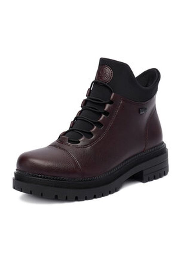 Rieker Trzewiki Y3163-35 Bordowy. Kolor: czerwony. Materiał: materiał