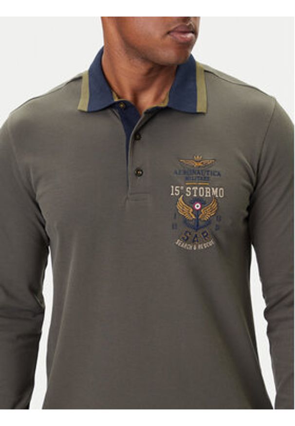 Aeronautica Militare Polo 252PO1896UP00173 Szary Regular Fit. Typ kołnierza: polo. Kolor: szary. Materiał: bawełna