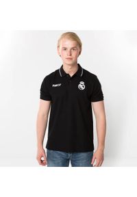 Real Madrid polo męskie. Typ kołnierza: polo. Kolor: czarny. Materiał: bawełna. Sport: piłka nożna #1