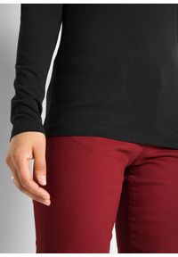 bonprix - Shirt w dopasowanym fasonie z długim rękawem. Okazja: na co dzień. Kolor: czarny. Materiał: bawełna. Długość rękawa: długi rękaw. Długość: długie. Styl: casual #2