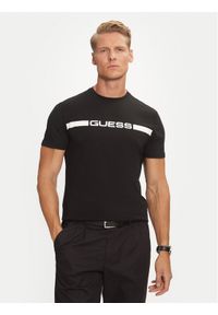 Guess T-Shirt U4BM01 K6YW1 Czarny Regular Fit. Kolor: czarny. Materiał: bawełna