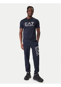 EA7 Emporio Armani T-Shirt 7M001412 AF22264 UB102 Granatowy Regular Fit. Kolor: niebieski. Materiał: bawełna #4