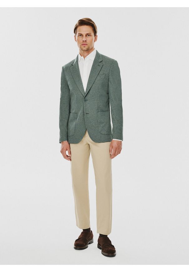 Pako Lorente - PAKO LORENTE – Zielona marynarka męska. Kolor: brązowy, zielony. Materiał: poliester, wiskoza, elastan. Sezon: jesień