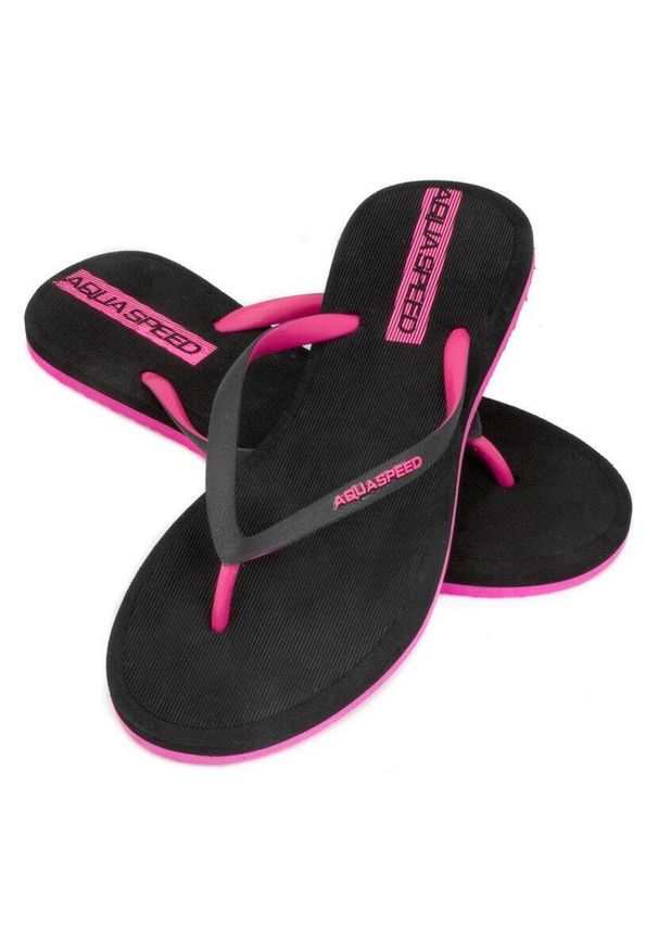 Japonki basenowe damskie Aqua Speed Genoa. Kolor: wielokolorowy, czarny, różowy. Styl: sportowy