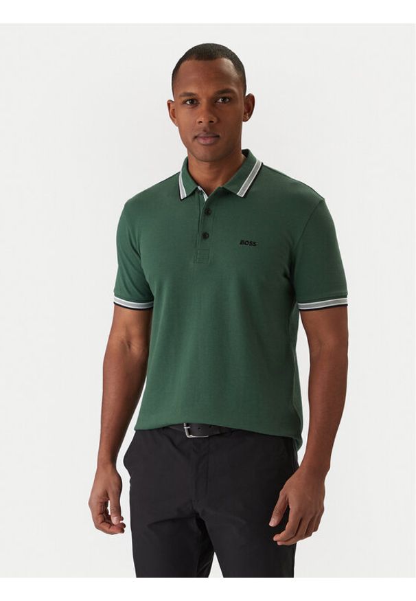 BOSS Polo Paddy 50469055 Zielony Regular Fit. Typ kołnierza: polo. Kolor: zielony. Materiał: bawełna