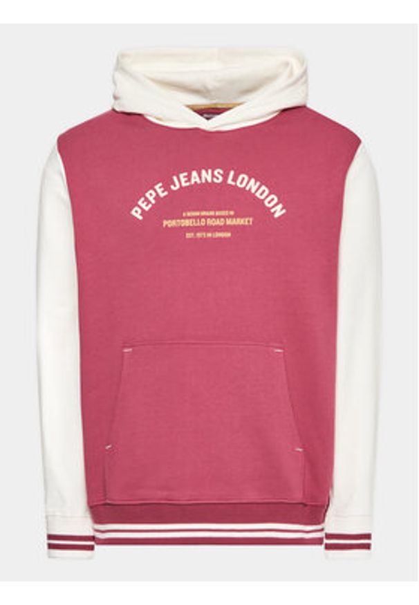 Pepe Jeans Bluza Medley PM582473 Bordowy Regular Fit. Kolor: czerwony. Materiał: bawełna