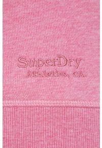 Superdry bluza damska kolor różowy melanżowa. Kolor: różowy. Materiał: bawełna, włókno, materiał. Długość rękawa: długi rękaw. Długość: długie. Wzór: melanż #3