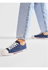 TOMMY HILFIGER - Tommy Hilfiger Trampki Low Cut Lace-Up Sneaker T3X4-30692-0890 S Granatowy. Kolor: niebieski. Materiał: materiał #7