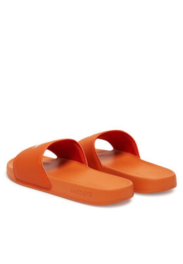 Lacoste Klapki Serve Sliders 7-49CMA0041 Pomarańczowy. Kolor: pomarańczowy. Materiał: skóra