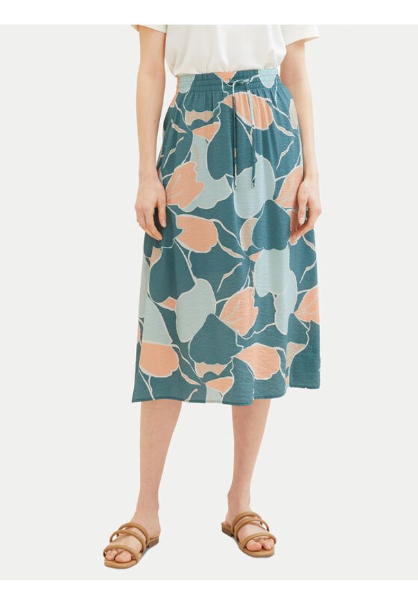Tom Tailor Spódnica midi 1040348 Zielony Regular Fit. Kolor: zielony. Materiał: wiskoza