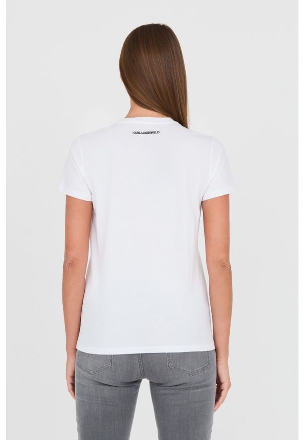 Karl Lagerfeld - KARL LAGERFELD Biały t-shirt Karl. Kolor: biały. Materiał: bawełna