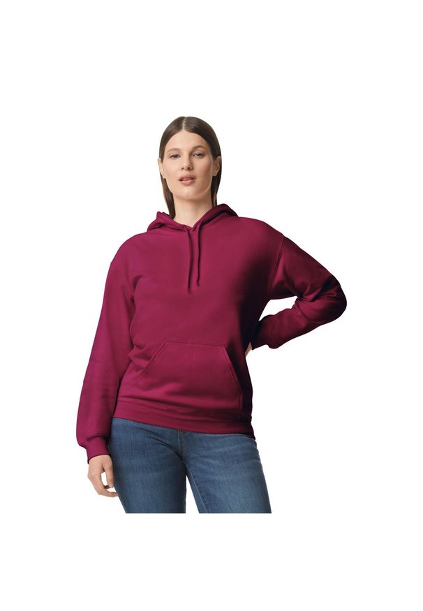 GILDAN - Bluza Z Kapturem Dla Dorosłych Unisex Softstyle Fleece Midweight. Typ kołnierza: kaptur. Kolor: czerwony, brązowy, wielokolorowy. Materiał: poliester, bawełna