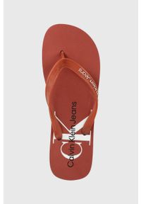 Calvin Klein Jeans japonki Beach Sandal Monogram YM0YM00055.XLN męskie kolor czerwony. Kolor: czerwony. Materiał: materiał, guma. Wzór: gładki. Obcas: na obcasie. Wysokość obcasa: niski #4