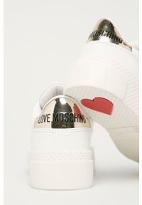 Love Moschino - Buty. Nosek buta: okrągły. Kolor: biały. Materiał: skóra, guma #3