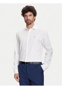 TOMMY HILFIGER - Tommy Hilfiger Koszula MW0MW39573 Biały Slim Fit. Kolor: biały. Materiał: bawełna