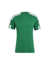 Adidas - Koszulka męska adidas Squadra 21 JSY SS. Kolor: biały, wielokolorowy, zielony. Materiał: jersey, poliester. Sport: piłka nożna