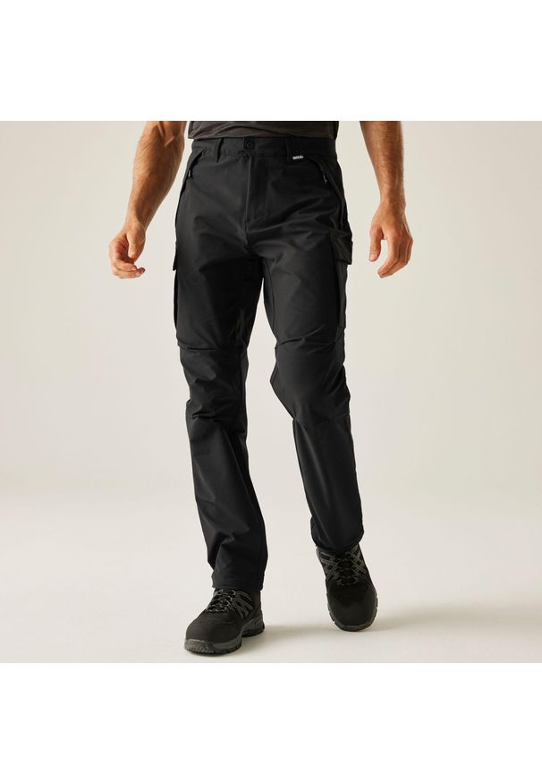 Regatta - Spodnie męskie cargo Questra. Kolor: czarny. Sezon: lato. Sport: turystyka piesza