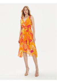 Joseph Ribkoff Sukienka letnia 242015 Pomarańczowy Regular Fit. Kolor: pomarańczowy. Materiał: syntetyk. Sezon: lato