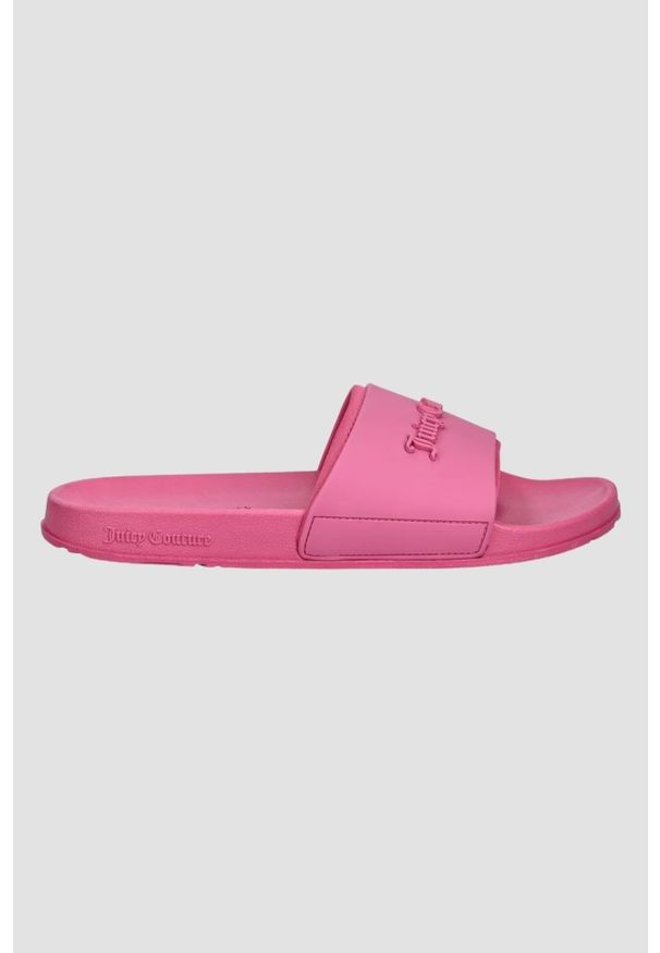 Juicy Couture - JUICY COUTURE Różowe klapki damskie Embossed Slider, Rozmiar 37. Okazja: na co dzień. Kolor: różowy. Sezon: lato. Styl: casual