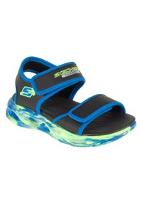 skechers - Sandały chłopięce, S-Lights: Sola Glow Sandal - Fusion Brights. Kolor: czarny