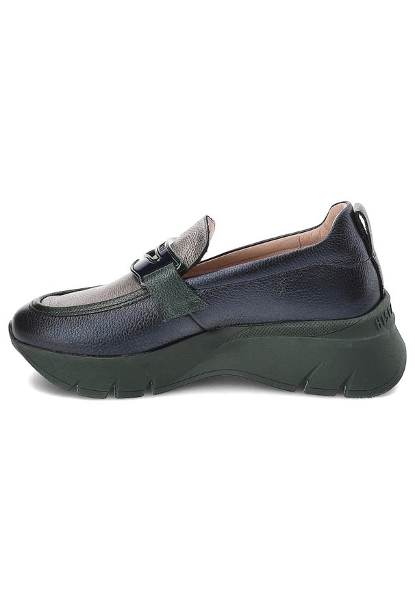 Granatowe Półbuty Hispanitas Mokasyny Premium. Okazja: na co dzień. Kolor: niebieski. Materiał: skóra. Styl: elegancki, casual