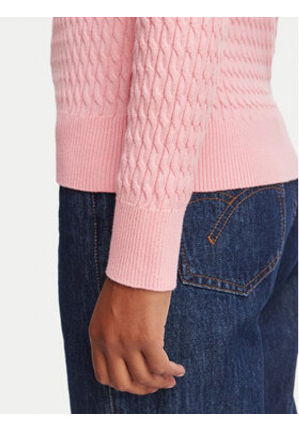 TOMMY HILFIGER - Tommy Hilfiger Sweter WW0WW44987 Różowy jasny Regular Fit. Kolor: różowy. Materiał: bawełna