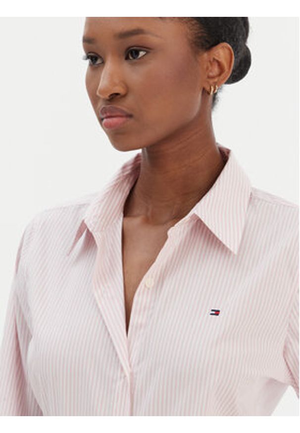 TOMMY HILFIGER - Tommy Hilfiger Koszula Ess WW0WW47169 Różowy Regular Fit. Kolor: różowy. Materiał: bawełna