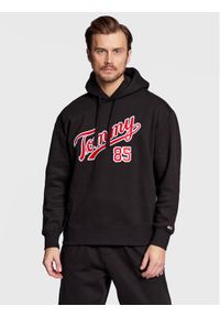 Tommy Jeans Bluza College DM0DM15711 Czarny Relaxed Fit. Kolor: czarny. Materiał: bawełna