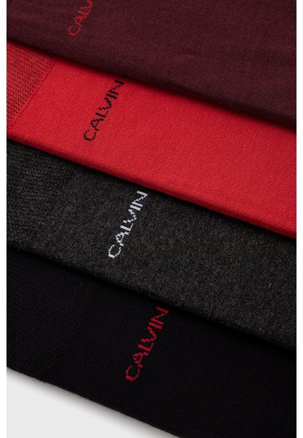 Calvin Klein - Skarpetki (4-pack). Kolor: czerwony