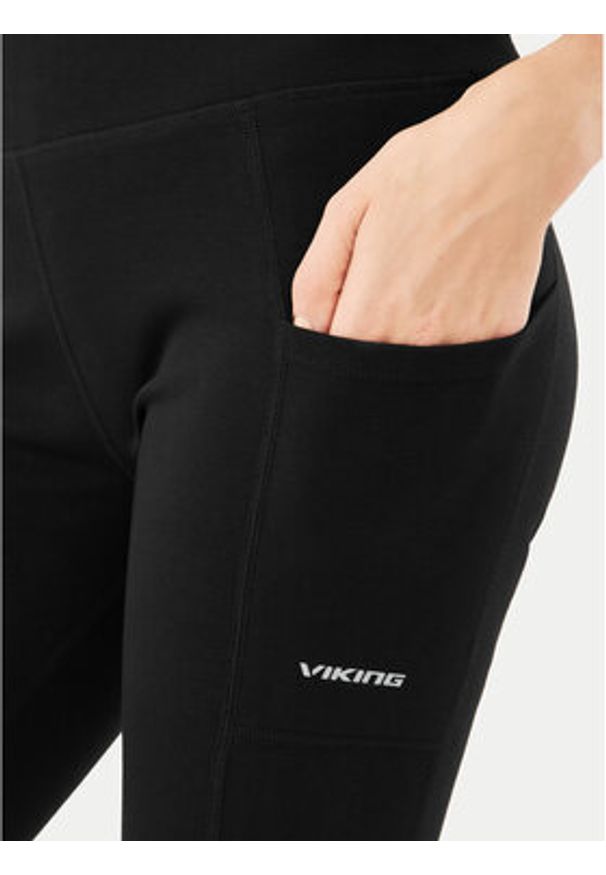 Viking Legginsy Lasala 900/25/6441 Czarny Slim Fit. Kolor: czarny. Materiał: wiskoza, bawełna