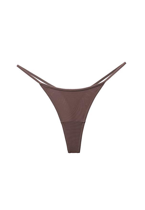 Intica - Stringi gładkie niewidoczne pod odzieżą Semra. Kolor: brązowy. Materiał: materiał. Wzór: gładki