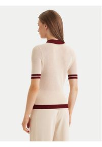 Guess Polo V6GR04 Z0725 Beżowy Regular Fit. Typ kołnierza: polo. Kolor: beżowy. Materiał: wiskoza #5