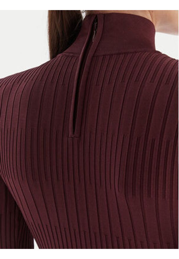 Marciano Guess Sukienka dzianinowa 5BGK52 5881Z Bordowy Slim Fit. Kolor: czerwony. Materiał: wiskoza