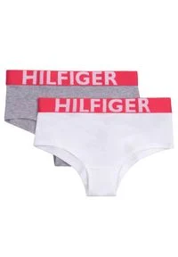 TOMMY HILFIGER - Tommy Hilfiger Komplet 2 par fig 2P Shorty UW0W00225 Biały Regular Fit. Kolor: biały, szary, różowy, wielokolorowy #1