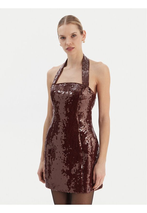 BARDOT - Bardot Sukienka koktajlowa Nevelle 59857DB2 Bordowy Slim Fit. Kolor: czerwony. Materiał: syntetyk. Styl: wizytowy